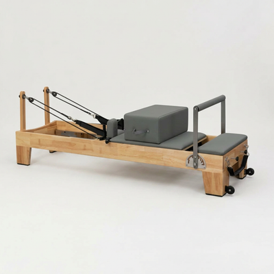 Pilates Reformer Built for Studio Excellence, Solid Wood Construction, 100cm Sliding Distance, 3-Stage Stopper
