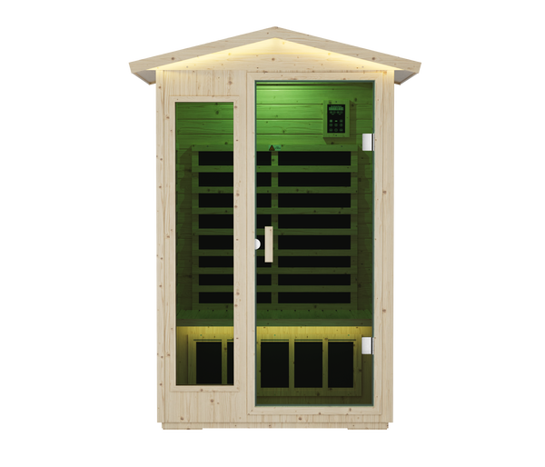 Far Infrared Sauna Room with Digital Controls - Wood and Glass