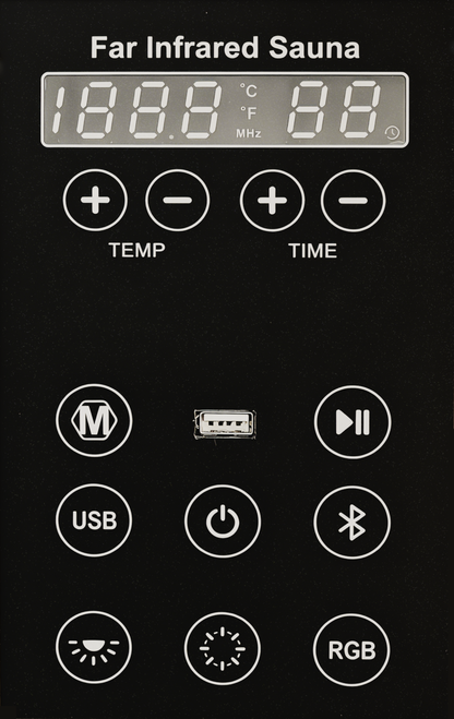 Far Infrared Sauna Room with Digital Controls - Wood and Glass