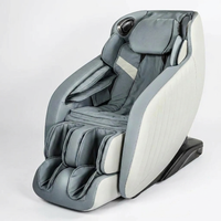 Blue Faux Leather Zero Gravity Recliner 3D Programmable Massage Chair — Studio Shot