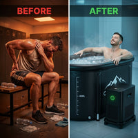 Cold Plunge Tub, 248 Gallon, 1 Horsepower, Heavy-Duty Ice Bath Tub for Athletes with Hot & Cold, Portable Inflatable Plunge Chiller with Water Treatment Kit, Immersion Therapy, Wifi (Black, 1 Set) — Before & After