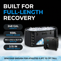 Cold Plunge Tub, 248 Gallon, 1 Horsepower, Heavy-Duty Ice Bath Tub for Athletes with Hot & Cold, Portable Inflatable Plunge Chiller with Water Treatment Kit, Immersion Therapy, Wifi (Black, 1 Set) — Results & Stats