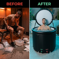 XXL Cold Plunge Tub for Athletes, Compatible with Water Chillers, 195 Gallon Inflatable Cold Plunge with Insulated Lid, Portable Ice Plunge Bathtub for Adult, Ice Tub Outdoor for Cold Water Therapy(C) — Before & After