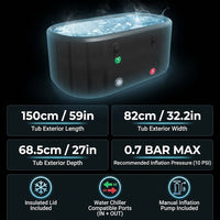 XXL Cold Plunge Tub for Athletes, Compatible with Water Chillers, 195 Gallon Inflatable Cold Plunge with Insulated Lid, Portable Ice Plunge Bathtub for Adult, Ice Tub Outdoor for Cold Water Therapy(C) — Results & Stats
