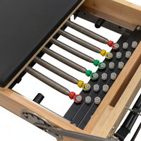 Pilates Reformer Built for Studio Excellence, Solid Wood Construction, 100cm Sliding Distance, 3-Stage Stopper