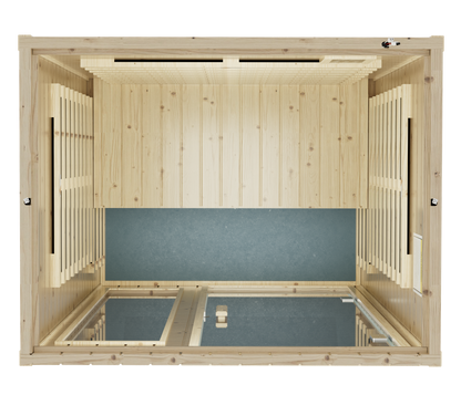 Far Infrared Sauna Room with Digital Controls - Wood and Glass